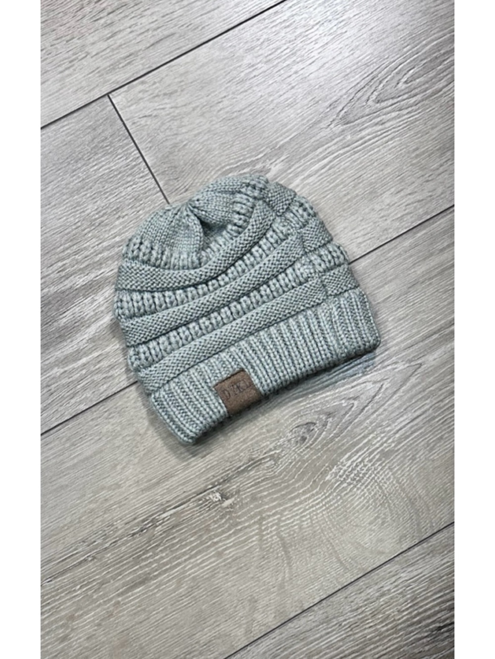 DYKL Toddler Chunky Knit Beanie 100% Acrylic Sage Gray 1-3 Yrs